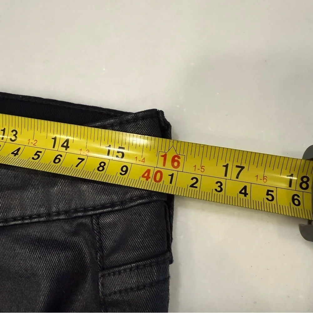 LRL Ralph Lauren Women’s Jeans Sz 10 Black Modern Wax Coated Leather-like NWOT